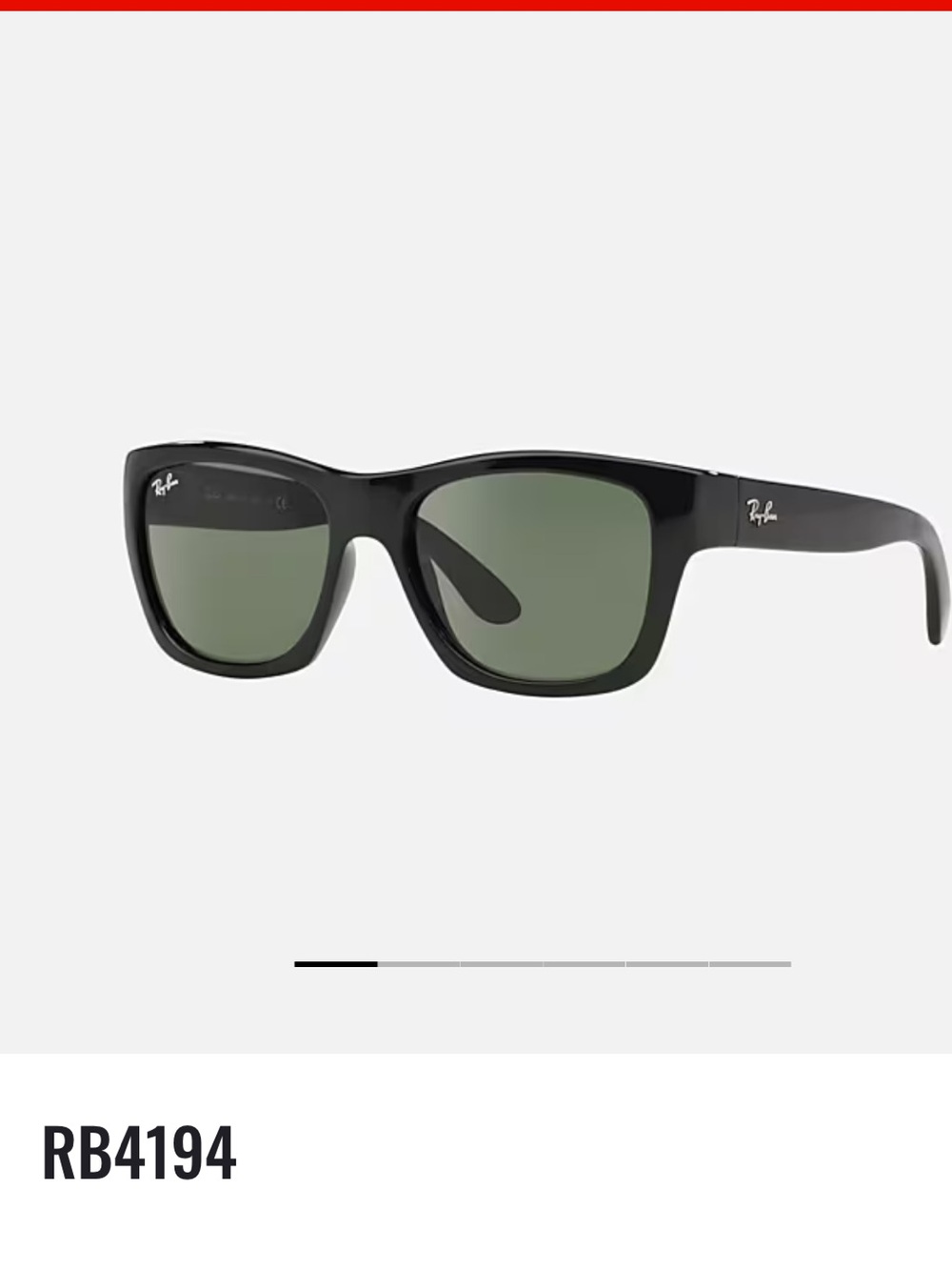 Ray-Ban Black Glossy Wayfarer Sunglasses with Black Case RB 4194 - Picture 6 of 8